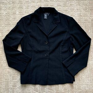 BCBGMAXAZRIA VTG Y2K Blazer Jacket Women's 4 Black Stretch Career Office Preppy